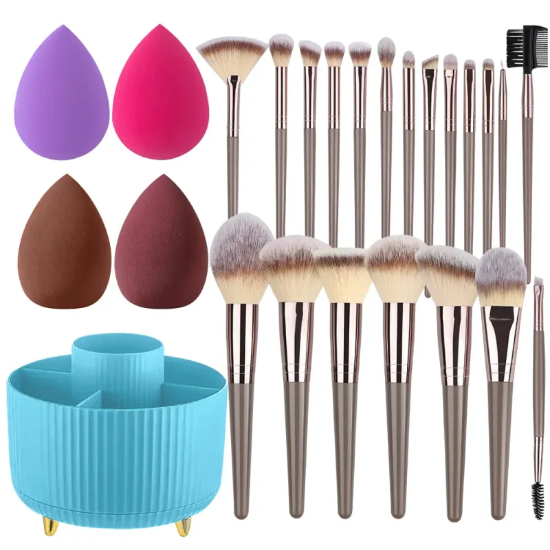 Conjunto de pincéis de maquiagem, 1-20 peças, base, blush, pó, corretivo, sombra, macio e fofo, armazenamento de ferramentas de beleza cosmética feminina