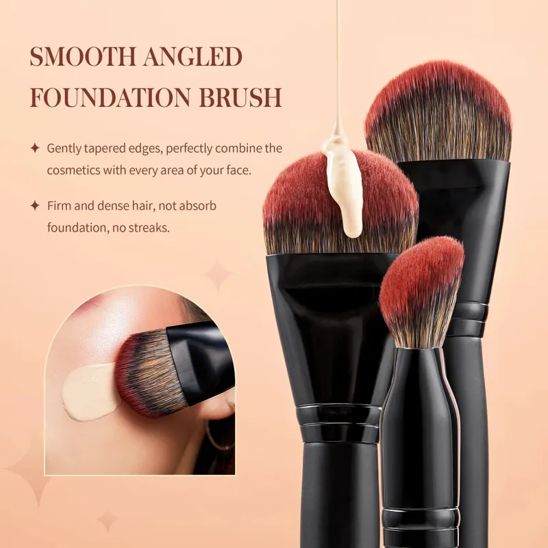 סט מברשות איפור של Jessup 13 יחידות Premium Synthetic Big Powder Foundation Highlighter קונסילר קונטור Precision Eyeliner T300 — image 5