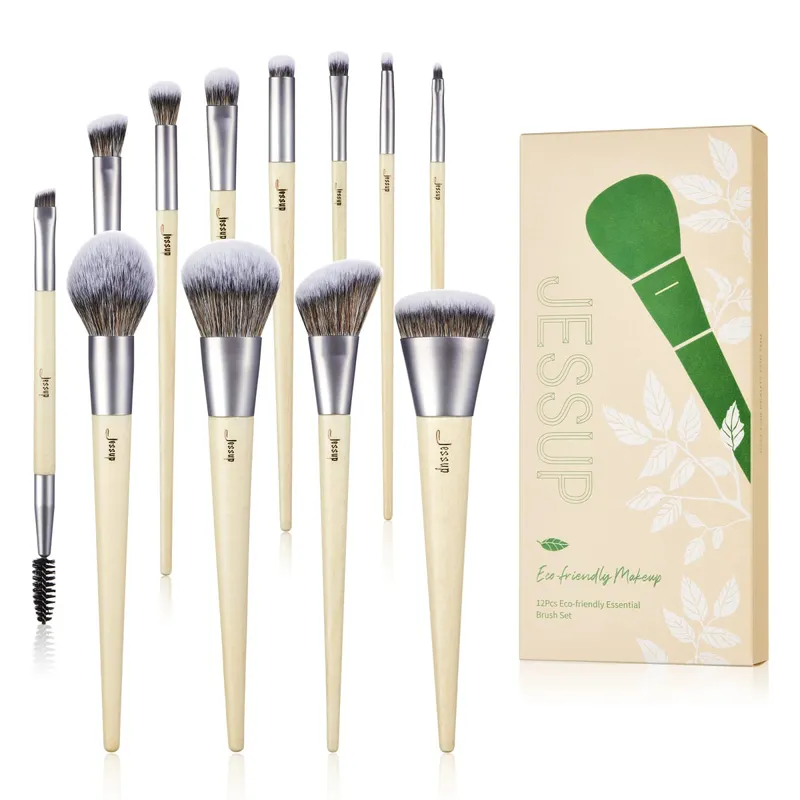 Jessup Σετ Πινέλων Μακιγιάζ 10-14pcs Πινέλο Μακιγιάζ Contour Foundation Πούδρα Σκιάς Ματιών Highlight Blending Concealer Liner T336 — image 13