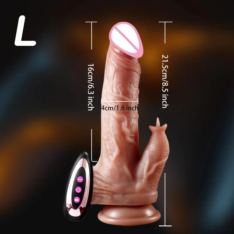 Realistic Dildo Vibrator Thrust Penis Tongue Licking Clitoris Double Penetration Anal Sex Machine Quick Orgasm For Women Sex Toy