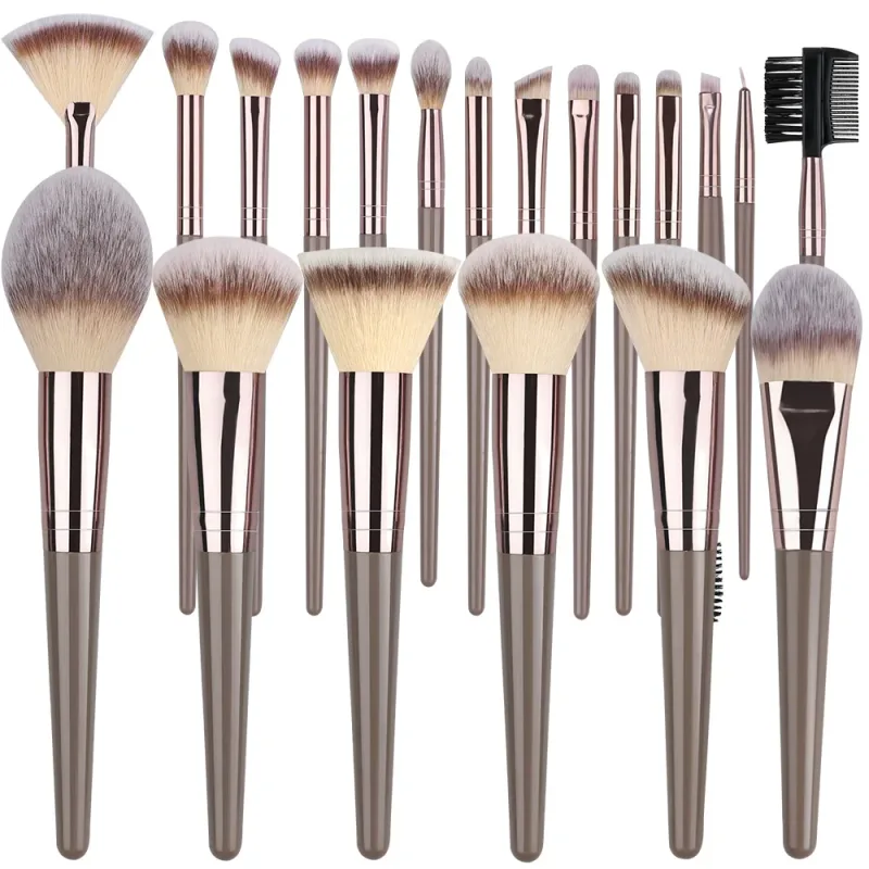 Conjunto de pincéis de maquiagem, 1-20 peças, base, blush, pó, corretivo, sombra, macio e fofo, armazenamento de ferramentas de beleza cosmética feminina