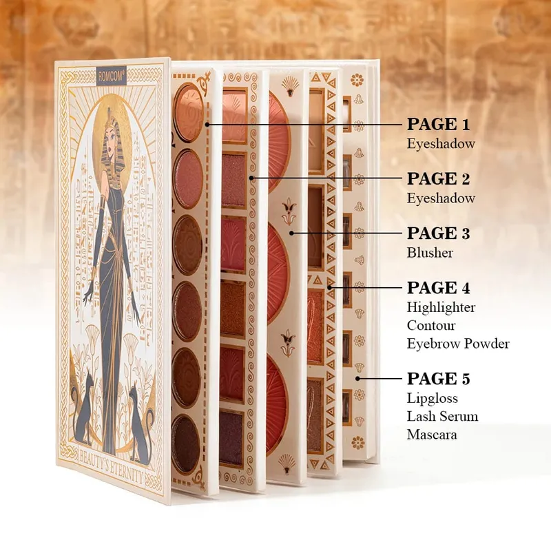 Βιβλίο Μακιγιάζ All-in-One 5 σελίδων Eye Shadow Powder Blusher High Gloss Powder Facial Mask Lip Gloss Mascara Essence Eye Black — image 7