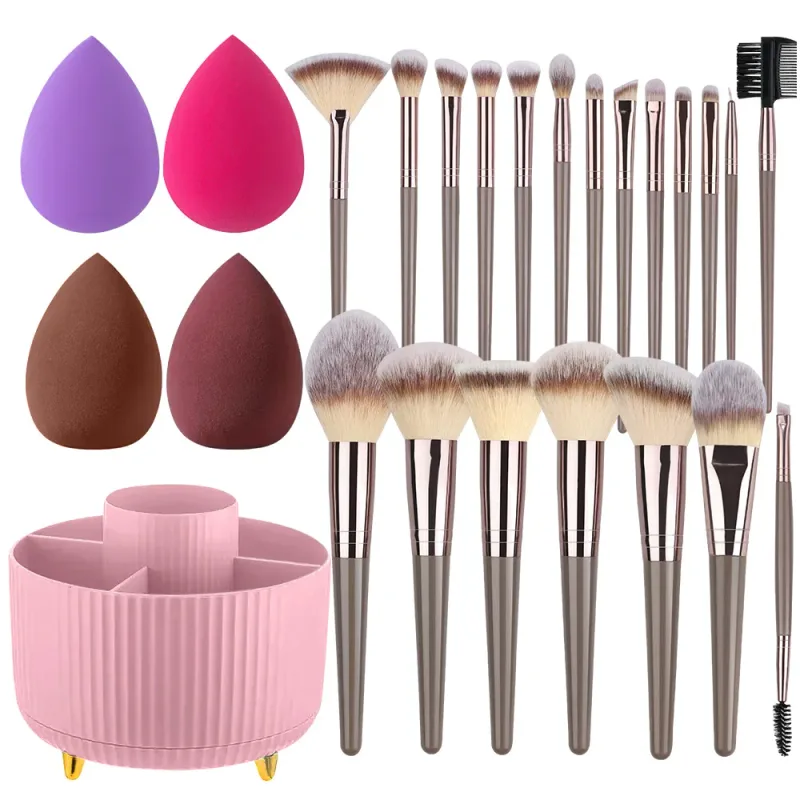 Conjunto de pincéis de maquiagem, 1-20 peças, base, blush, pó, corretivo, sombra, macio e fofo, armazenamento de ferramentas de beleza cosmética feminina