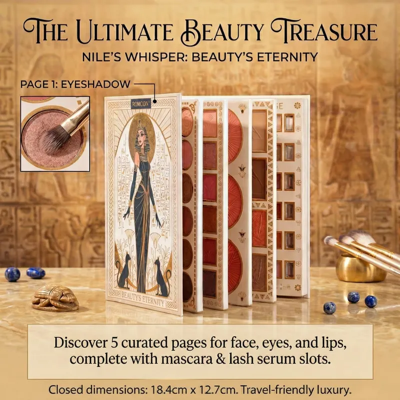 Βιβλίο Μακιγιάζ All-in-One 5 σελίδων Eye Shadow Powder Blusher High Gloss Powder Facial Mask Lip Gloss Mascara Essence Eye Black — image 2