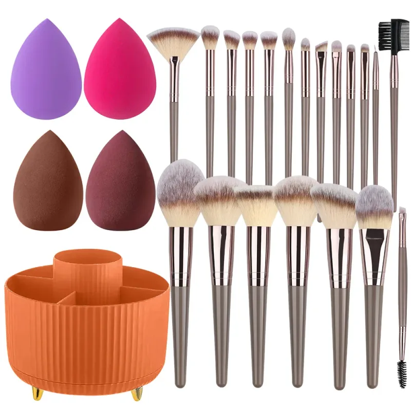 Conjunto de pincéis de maquiagem, 1-20 peças, base, blush, pó, corretivo, sombra, macio e fofo, armazenamento de ferramentas de beleza cosmética feminina