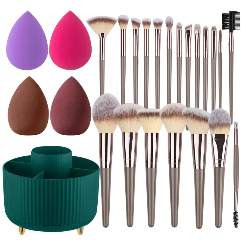 Conjunto de pincéis de maquiagem, 1-20 peças, base, blush, pó, corretivo, sombra, macio e fofo, armazenamento de ferramentas de beleza cosmética feminina