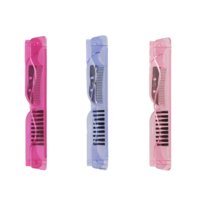 Βούρτσα βλεφαρίδων Comb Eyelash Extension Supplies Επαγγελματικά πινέλα μακιγιάζ Πτυσσόμενη βούρτσα βλεφαρίδων με χτένα φρυδιών από ανοξείδωτο ατσάλι — image 3