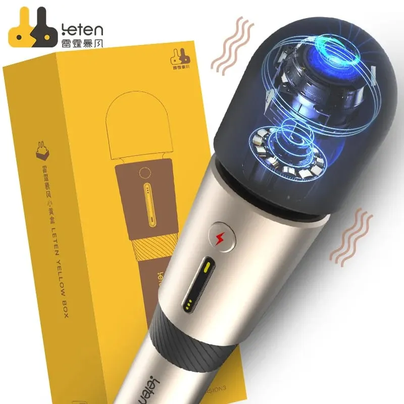Leten Lightning 3 עוצמתי ויברטור גדול ראש קסם AV שרביט לעיסוי נשי פטמה דגדגן מגרה צעצועי מין למבוגרים לנשים — image 2