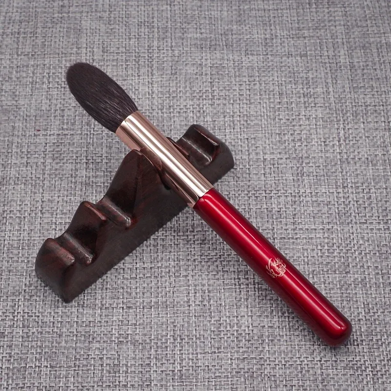 Pincel cônico artesanal para iluminador k14, pincel de maquiagem profissional, ferramentas cosméticas, macio, saikoho, cabelo de cabra, pincéis de maquiagem