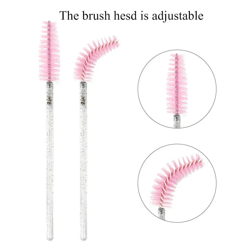 Pincéis cosméticos para maquiagem de cílios, 50 peças, descartáveis, cristal branco, varinhas de rímel, ferramentas de extensão de cílios — image 3