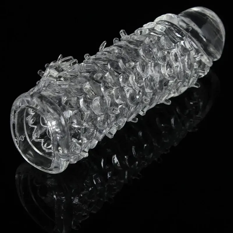 Fish Scales Shape Delay Penis Extender Reusable Sleeve For Men Clit MASSAGE GSpot Squirt Dildo Extension Sex Products Cock Rings — image 4