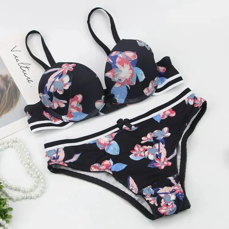 DaiNaFang 2 τεμάχια BCDE Cup Σετ σουτιέν Push Up Σετ εσωρούχων Γυναικεία κεντήματα Bralette Εσώρουχα αναπνέοντα γυναικεία εσώρουχα