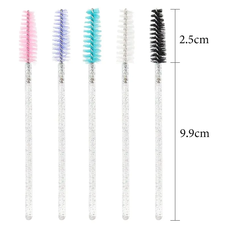 Pincéis cosméticos para maquiagem de cílios, 50 peças, descartáveis, cristal branco, varinhas de rímel, ferramentas de extensão de cílios — image 4