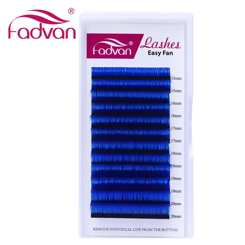 Fadvan Long 15-20mm Easy Fanning sminkszempillák vegyes 8-14mm színes műszempillák hosszabbítók zöld/lila/piros/kék színű szempillák — image 3