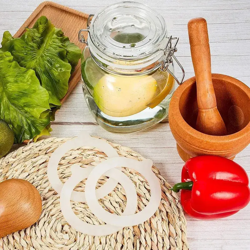 5 τμχ Δακτύλιοι αντικατάστασης φλάντζας βάζου σιλικόνης αεροστεγές λαστιχένιες σφραγίδες για γυάλινο κλιπ επάνω Βάζα κονσερβοποιίας Δοχεία αποθήκευσης στεγανά