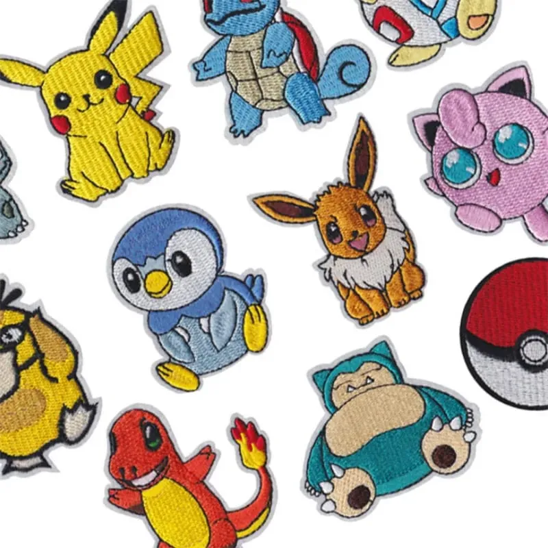 Επίθεμα υφάσματος Pikachu Αυτοκόλλητα ρούχων Ράψτε σε μπαλώματα κεντήματος Απλικέ σίδερο σε ρούχα Cartoon DIY διακόσμηση ενδυμάτων — image 2