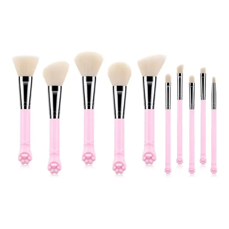 10 τμχ Σετ πινέλα μακιγιάζ Cute Cat Claw Shape Brushes Foundation Kabuki Powder Contour Eyeshadow Blush Make Up Brushes Cosmetic Tool Tool Kit — image 2