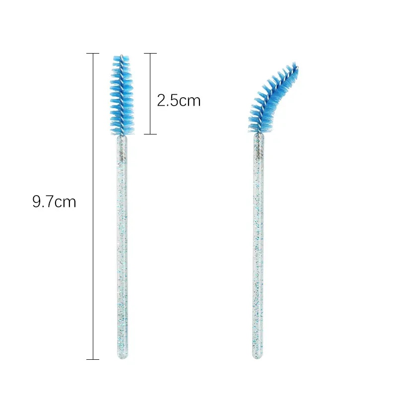 Pincéis descartáveis ​​para cílios, 50 peças, escova de sobrancelha de nylon, varinhas de rímel de cristal, aplicador de cílios, pente cosmético, ferramentas de maquiagem feminina