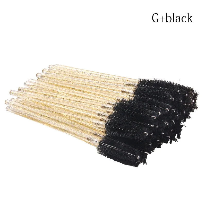 Pincéis descartáveis ​​para cílios, 50 peças, escova de sobrancelha de nylon, varinhas de rímel de cristal, aplicador de cílios, pente cosmético, ferramentas de maquiagem feminina