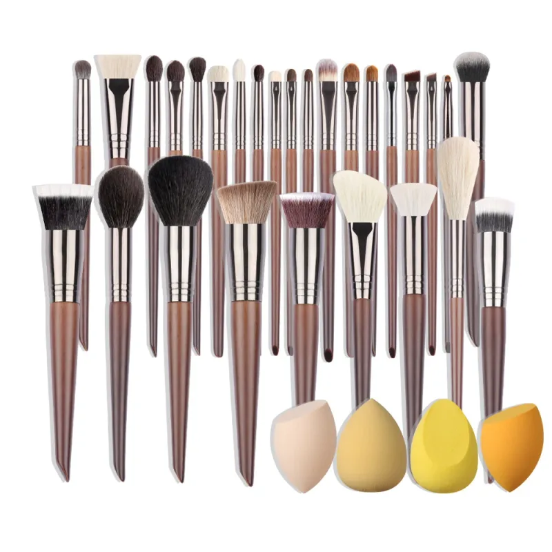 Ovw conjunto de pincéis de maquiagem beleza puff esponja ovo em pó kabuki blush corretivo sombra de olho kit de pincel de maquiagem — image 10