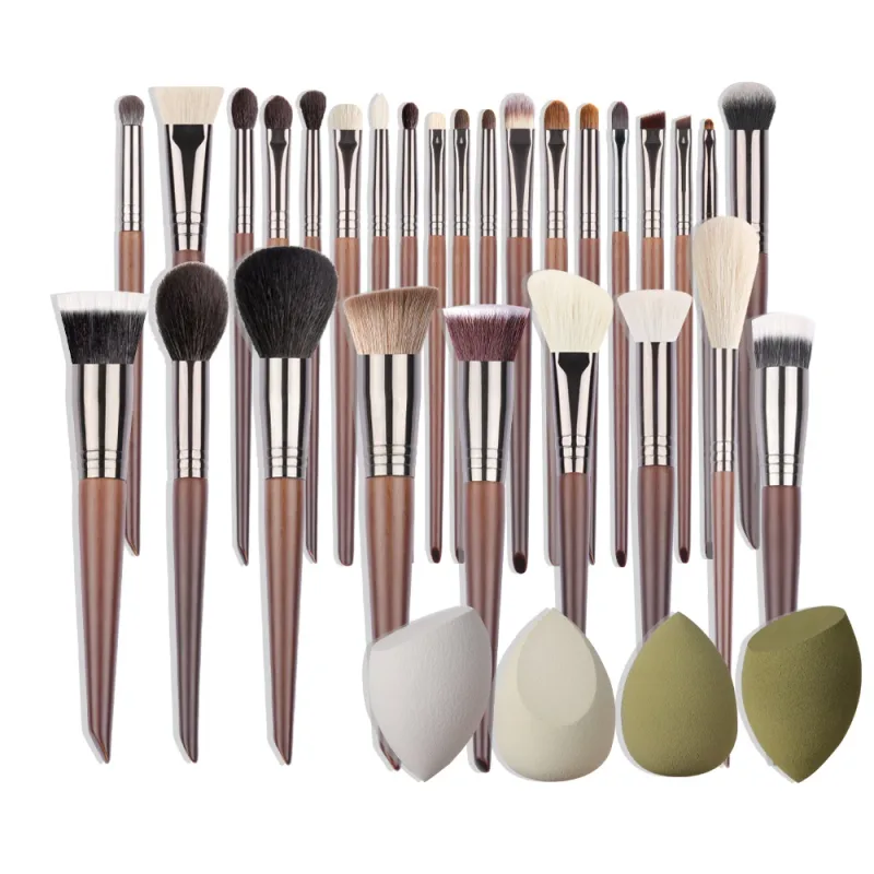 Ovw conjunto de pincéis de maquiagem beleza puff esponja ovo em pó kabuki blush corretivo sombra de olho kit de pincel de maquiagem — image 9