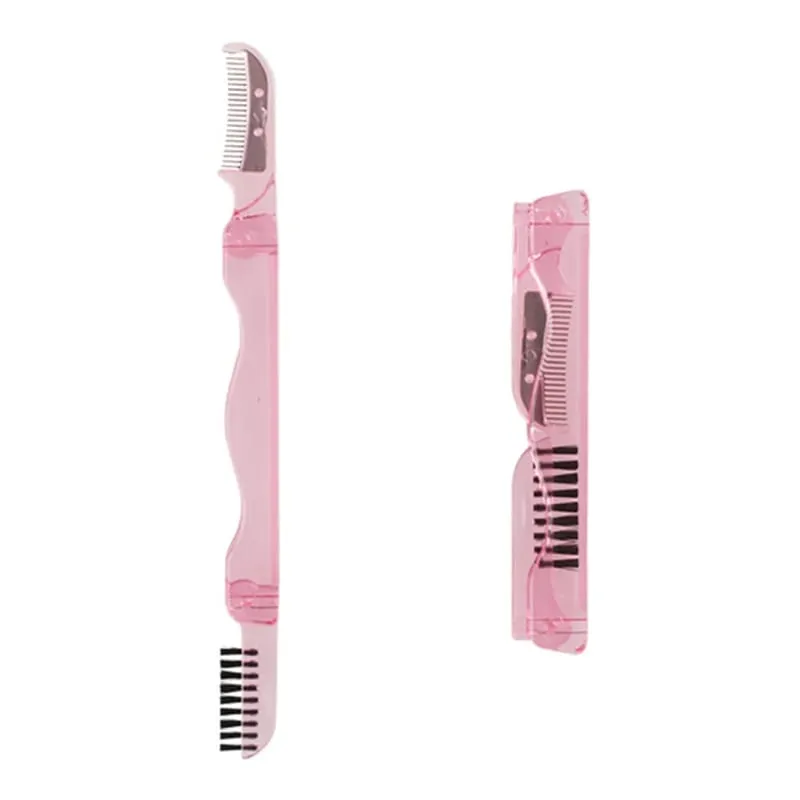 Βούρτσα βλεφαρίδων Comb Eyelash Extension Supplies Επαγγελματικά πινέλα μακιγιάζ Πτυσσόμενη βούρτσα βλεφαρίδων με χτένα φρυδιών από ανοξείδωτο ατσάλι — image 4