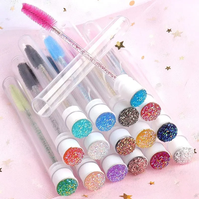 1-10 τμχ Pink Eyelashes Brushes Επαναχρησιμοποιήσιμη βούρτσα φρυδιών για βλεφαρίδες Extension Crystal Eyelash Brush Mascara Tube Make Up Hot εκπτώσεις — image 2