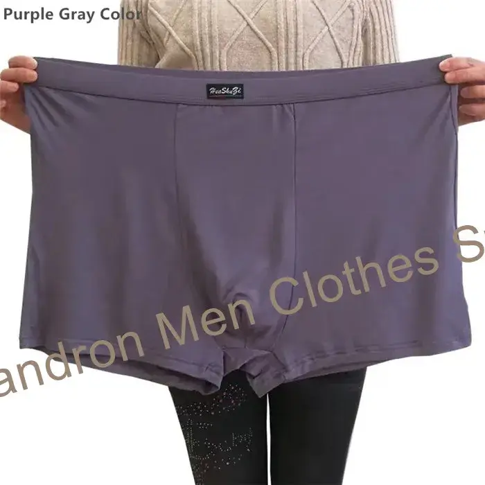 Boxer doux en Fiber de bambou pour homme, sous-vêtement surdimensionné, grande taille 8XL, 7XL et 6XL, sous-vêtements respirants, culotte solide, 140KG — image 12