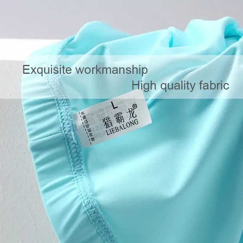 Sexy Men Underwear Boxers Ice Silk Sexi for Boys Man U Convex Big Bag Breathable Bulge Shorts Nylon Summer Pounch Panties set