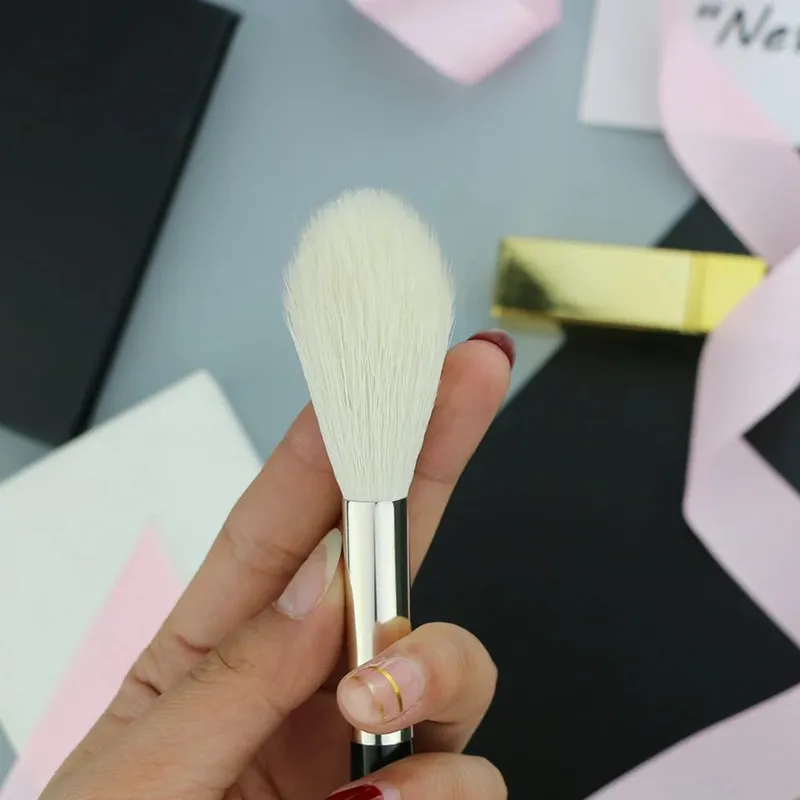 1 τεμ. 100% 100% κατσικίσιο highlighter Μαύρα πινέλα μακιγιάζ Επαγγελματικά φυσικά πινέλα για μακιγιάζ με σκιές ματιών ρουζ φρυδιών