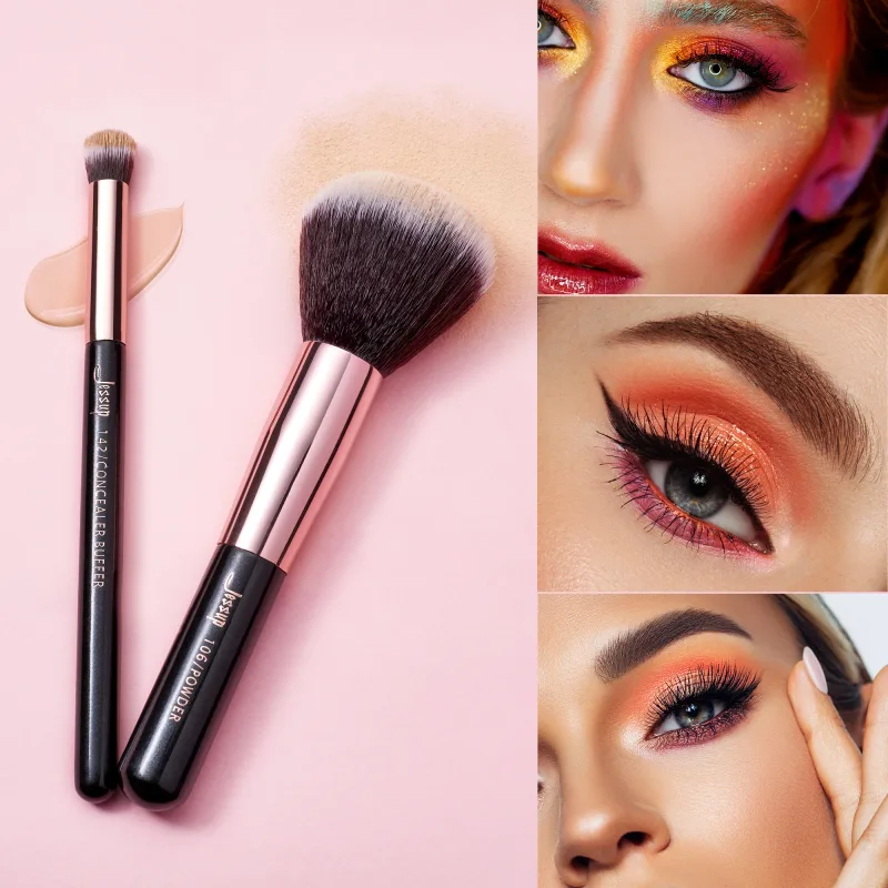 Jessup Makeup Brushes Set 10-25pcs Foundation Powder Eyeshadow Liner Brush Blending Highlighter Brocha Maquillaje RoseGold/Black