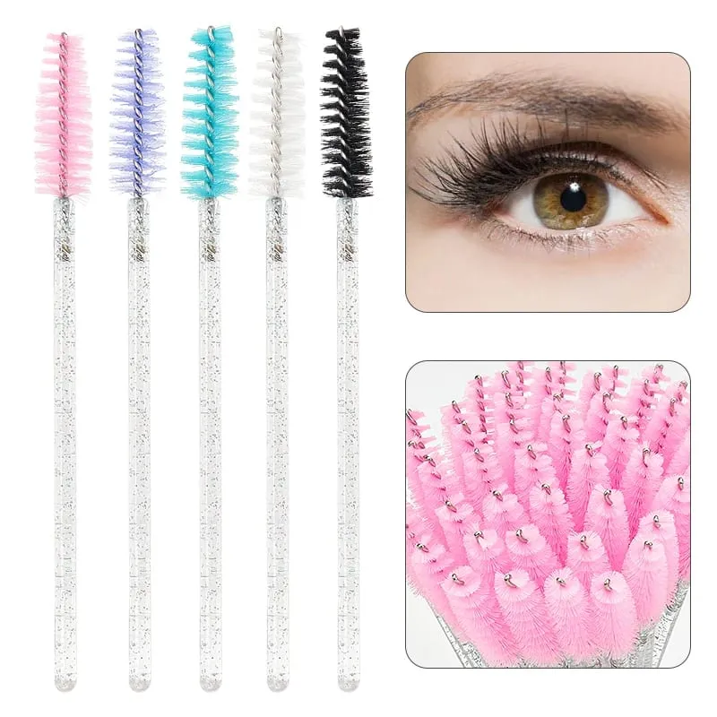 Pincéis cosméticos para maquiagem de cílios, 50 peças, descartáveis, cristal branco, varinhas de rímel, ferramentas de extensão de cílios — image 6