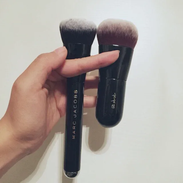 Bonito bebê profissional artesanal pincéis de maquiagem macio sintético saikoho cabra cabelo blush contorno fundação escova compõem escova — image 2