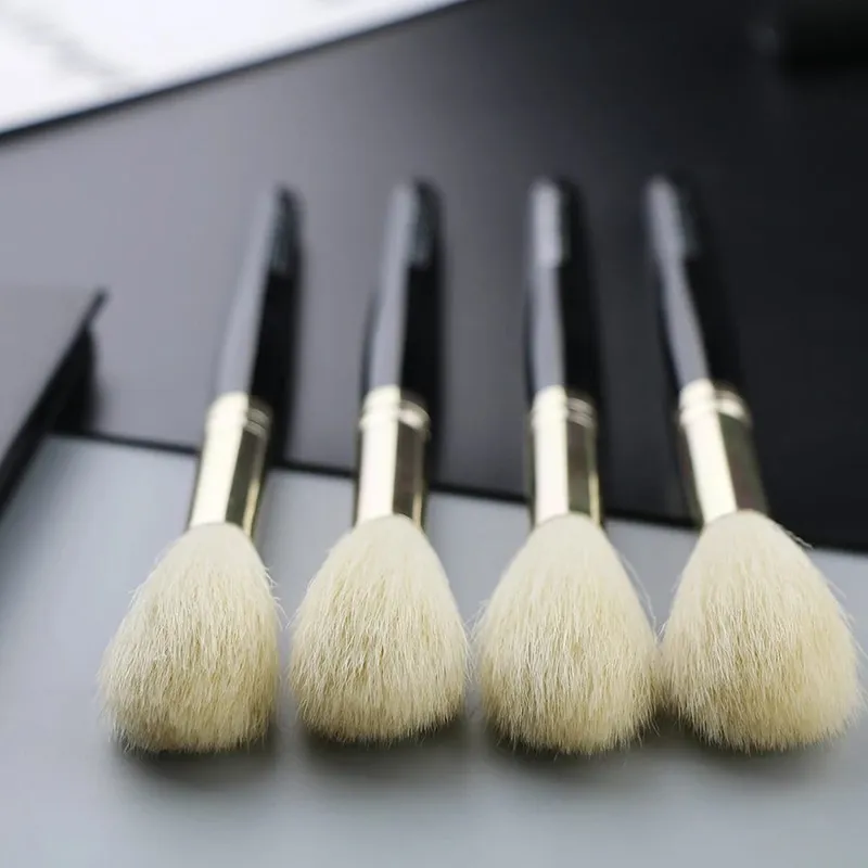 1 τεμ. 100% 100% κατσικίσιο highlighter Μαύρα πινέλα μακιγιάζ Επαγγελματικά φυσικά πινέλα για μακιγιάζ με σκιές ματιών ρουζ φρυδιών