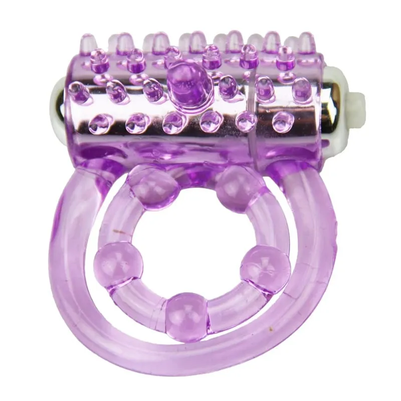 Double rings vibrator waterproof clitoris Massager masturbation Vibrating lasting cocking delay ejaculation vibe Sex Toy For man — image 4