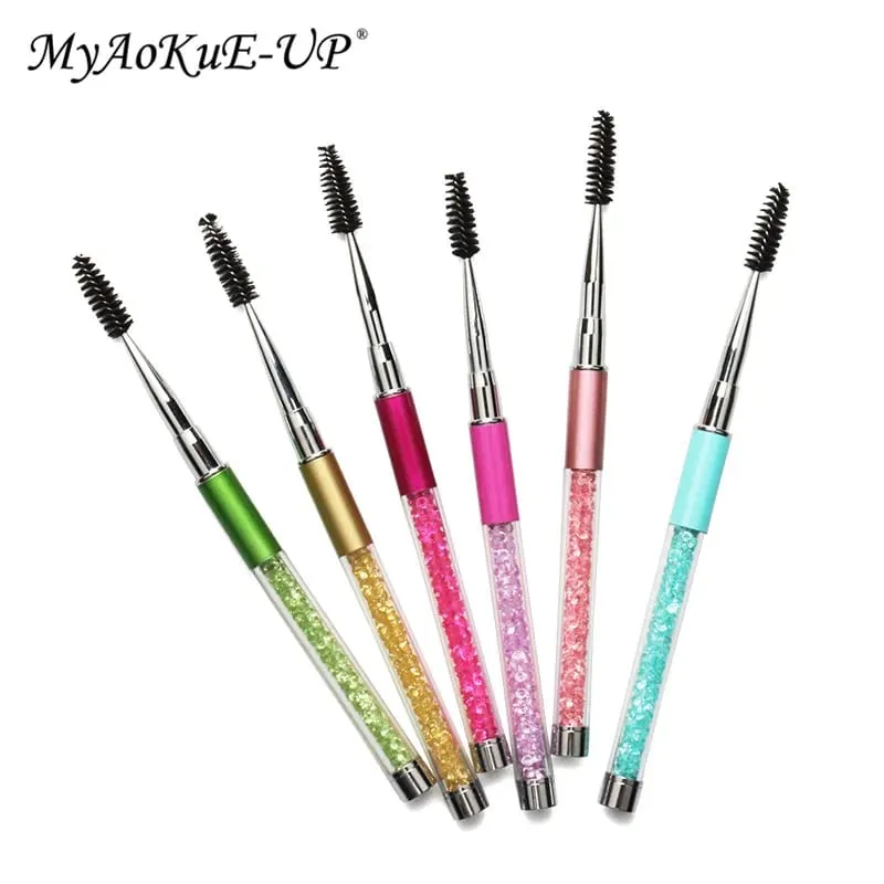 Strass lash escova reutilizável cílios escovas rímel varinha aplicador cílios extensão maquiagem ferramenta