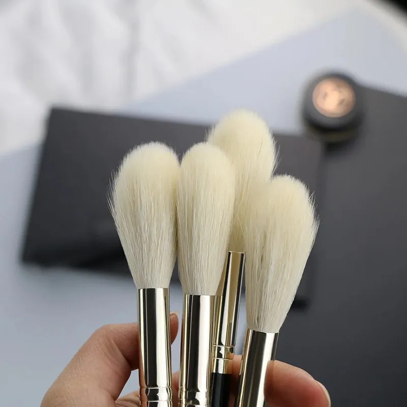 1 τεμ. 100% 100% κατσικίσιο highlighter Μαύρα πινέλα μακιγιάζ Επαγγελματικά φυσικά πινέλα για μακιγιάζ με σκιές ματιών ρουζ φρυδιών
