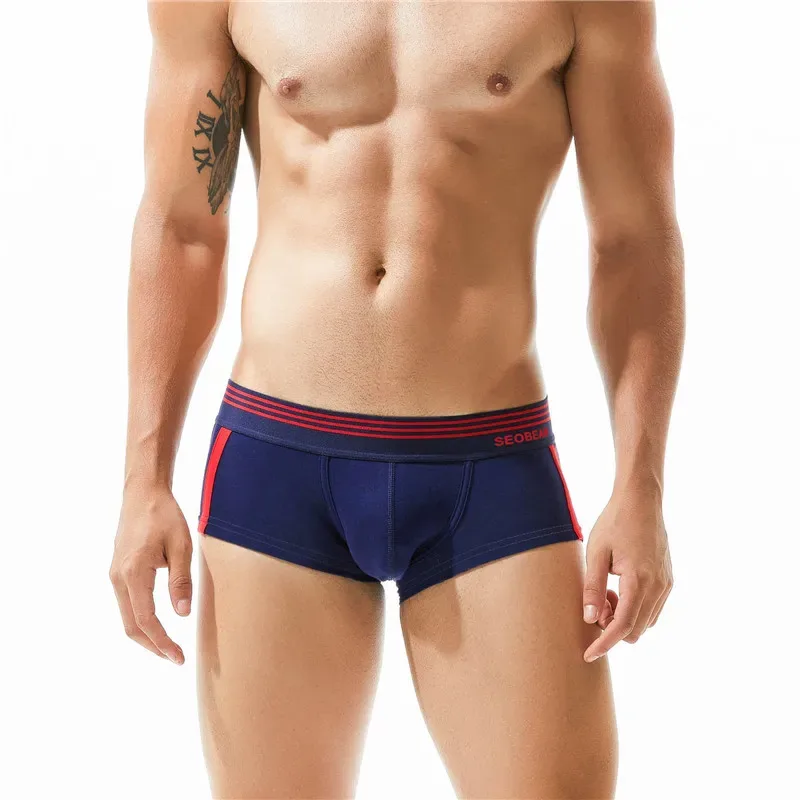 Men's Breathable Cotton Boxer Briefs U-Convex Pouch Low-Waist Comfortable Stretch Soft Underwear for Daily Casual 3256810339324873