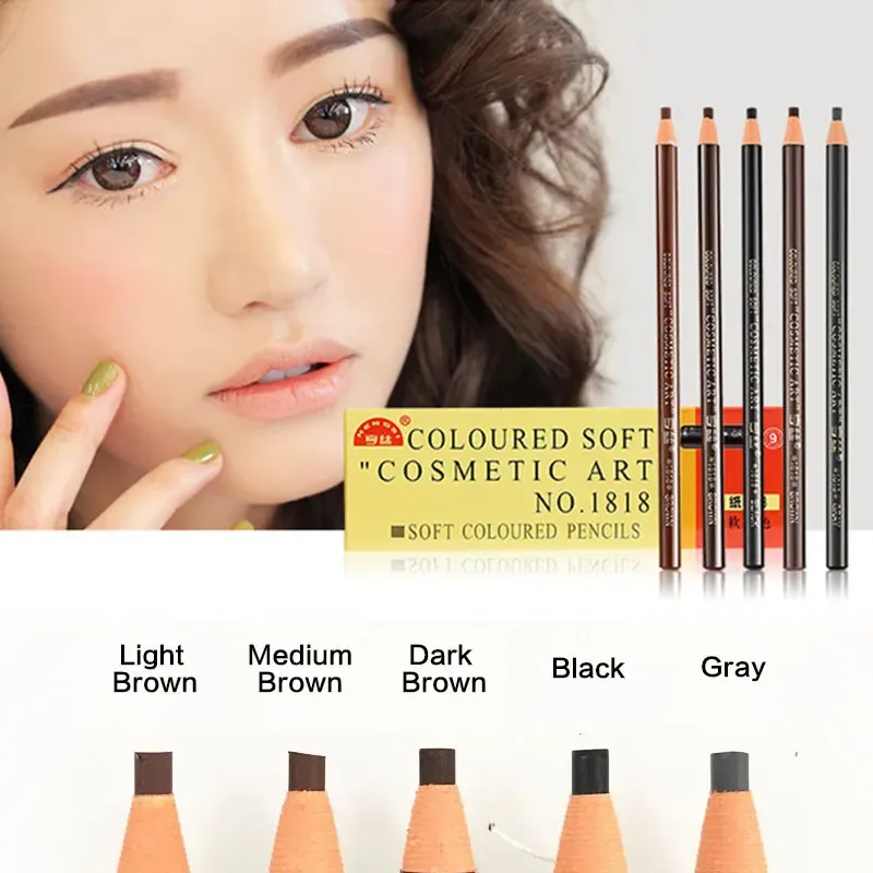 5 pçs/set Lápis de Sobrancelha Maquiagem Marrom Potenciadores de Sobrancelha Arte Cosmética À Prova D 'Água Lápis Matiz Tipos Estéreo Ferramentas de Beleza Barato — image 3