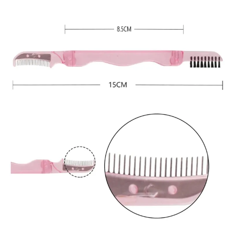 Βούρτσα βλεφαρίδων Comb Eyelash Extension Supplies Επαγγελματικά πινέλα μακιγιάζ Πτυσσόμενη βούρτσα βλεφαρίδων με χτένα φρυδιών από ανοξείδωτο ατσάλι — image 2