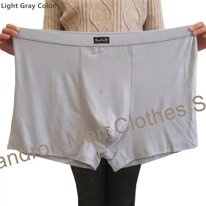 Boxer doux en Fiber de bambou pour homme, sous-vêtement surdimensionné, grande taille 8XL, 7XL et 6XL, sous-vêtements respirants, culotte solide, 140KG — image 13