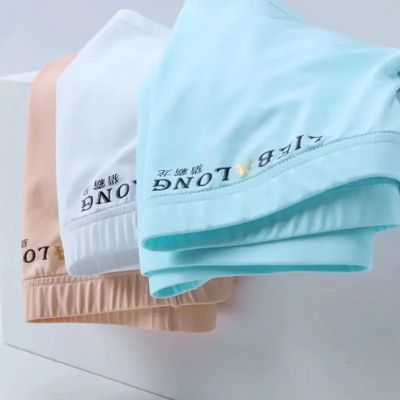 Sexy Men Underwear Boxers Ice Silk Sexi for Boys Man U Convex Big Bag Breathable Bulge Shorts Nylon Summer Pounch Panties set