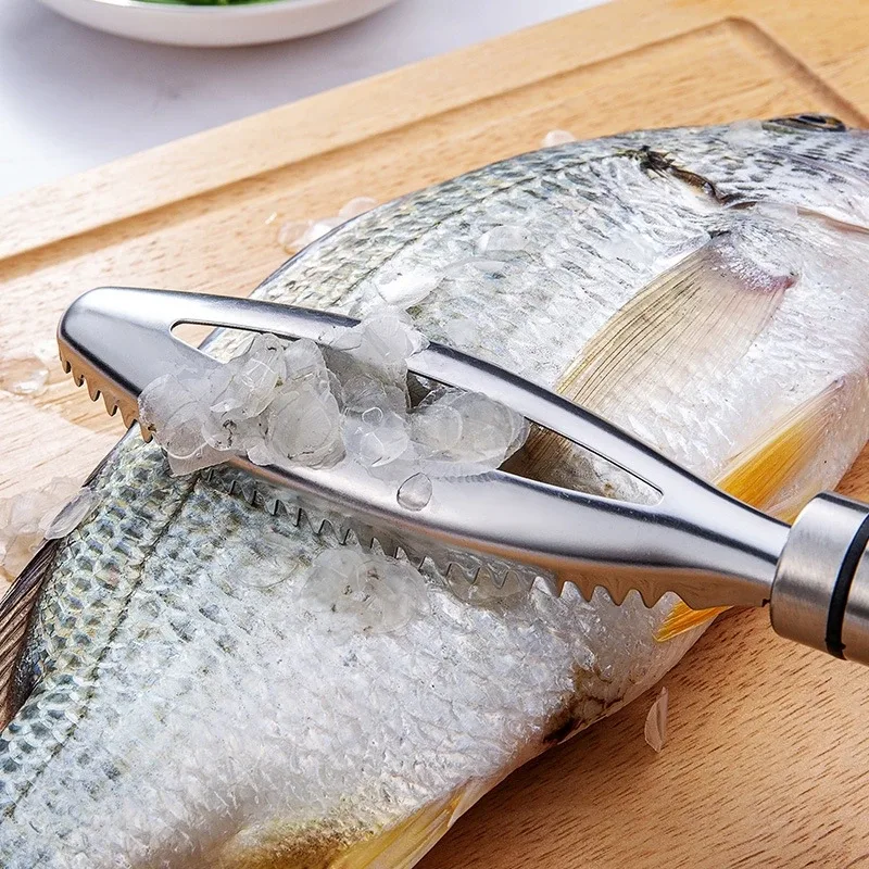Escamas de peixe raspagem raladores stainles limpador rápido remover escova de pele limpeza descascador raspador osso scaler pinças ferramenta — image 3