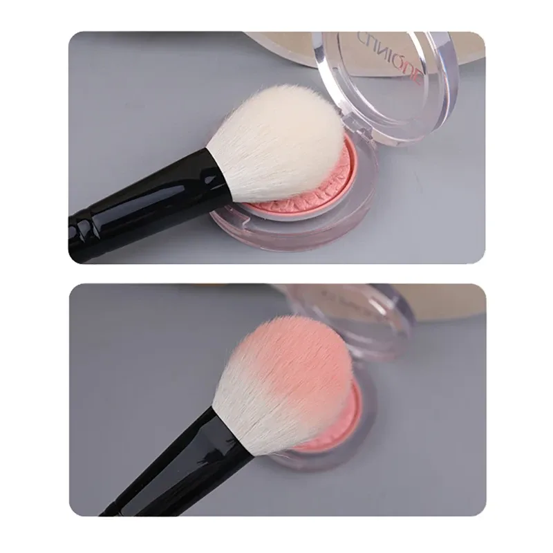 Z199s pincéis de maquiagem artesanais profissionais macios saikoho cabelo de cabra liso redondo blush pincel cabo de ébano pincel de maquiagem — image 4