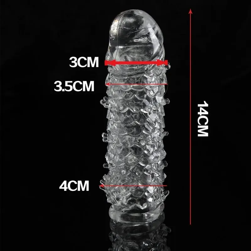 Fish Scales Shape Delay Penis Extender Reusable Sleeve For Men Clit MASSAGE GSpot Squirt Dildo Extension Sex Products Cock Rings — image 5