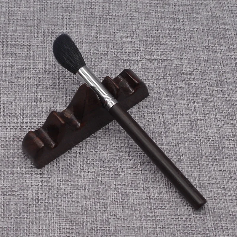 Gp02 pincéis de maquiagem artesanais profissionais macios saikoho cabelo de cabra pincel de contorno angular blush cabo de ébano pincel de maquiagem — image 3