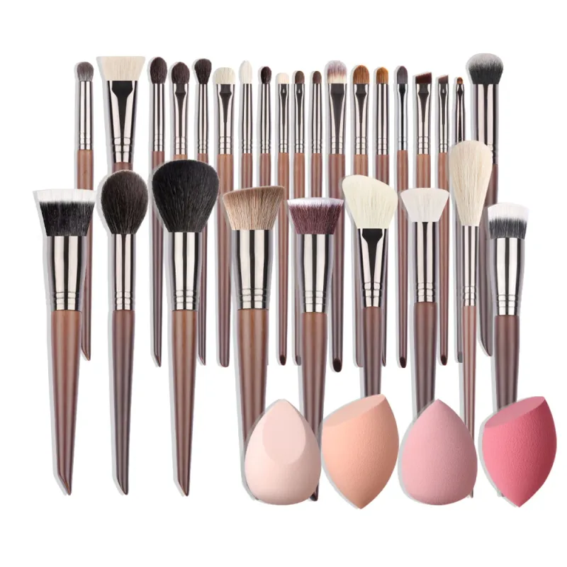 Ovw conjunto de pincéis de maquiagem beleza puff esponja ovo em pó kabuki blush corretivo sombra de olho kit de pincel de maquiagem — image 11