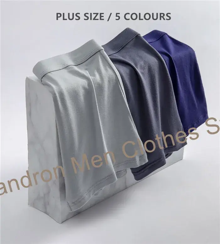 Boxer doux en Fiber de bambou pour homme, sous-vêtement surdimensionné, grande taille 8XL, 7XL et 6XL, sous-vêtements respirants, culotte solide, 140KG — image 3
