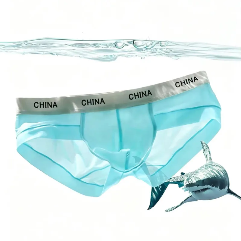 Men Ice Silk Briefs Ultra Thin Breathable See Through Underwear Soft Wide Waistband Summer Cool Comfort Panties Random Color 1pc — image 7