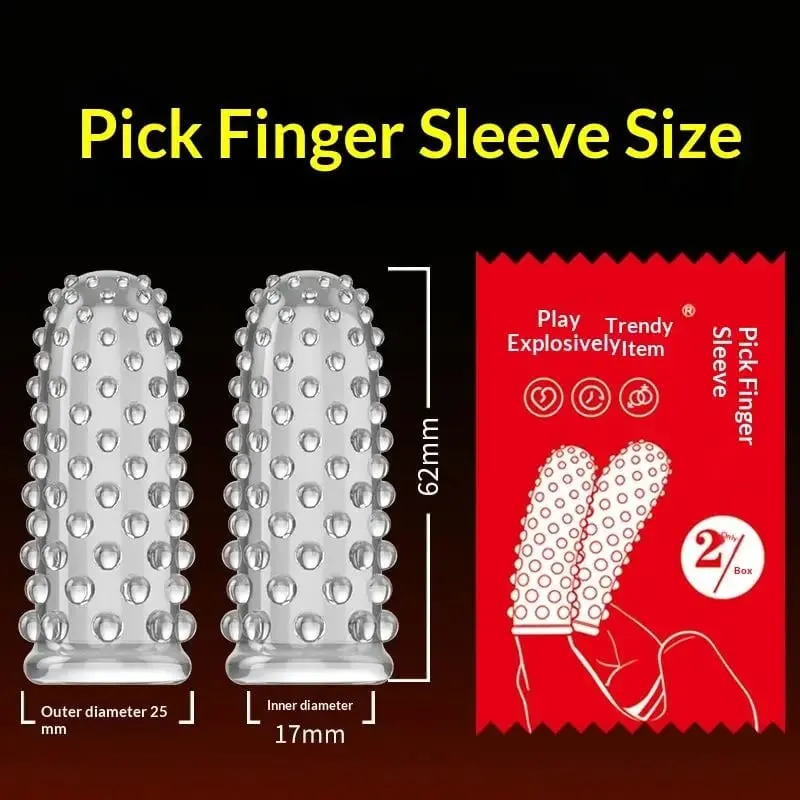 2 Pack TPE Finger Sleeve Χωρίς δονητές G Spot Orgasm Massage Clitoris Stimulator Masturbators Πρωκτικό παιχνίδι σεξουαλικού σεξ για γυναίκες άντρες Αρχάριους — image 5